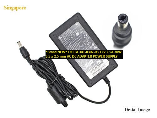 *Brand NEW* DELTA 341-0307-03 12V 2.5A 30W 5.5 x 2.5 mm AC DC ADAPTER POWER SUPPLY - Click Image to Close